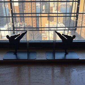 Karate, Martial Arts Black Metal Bookends